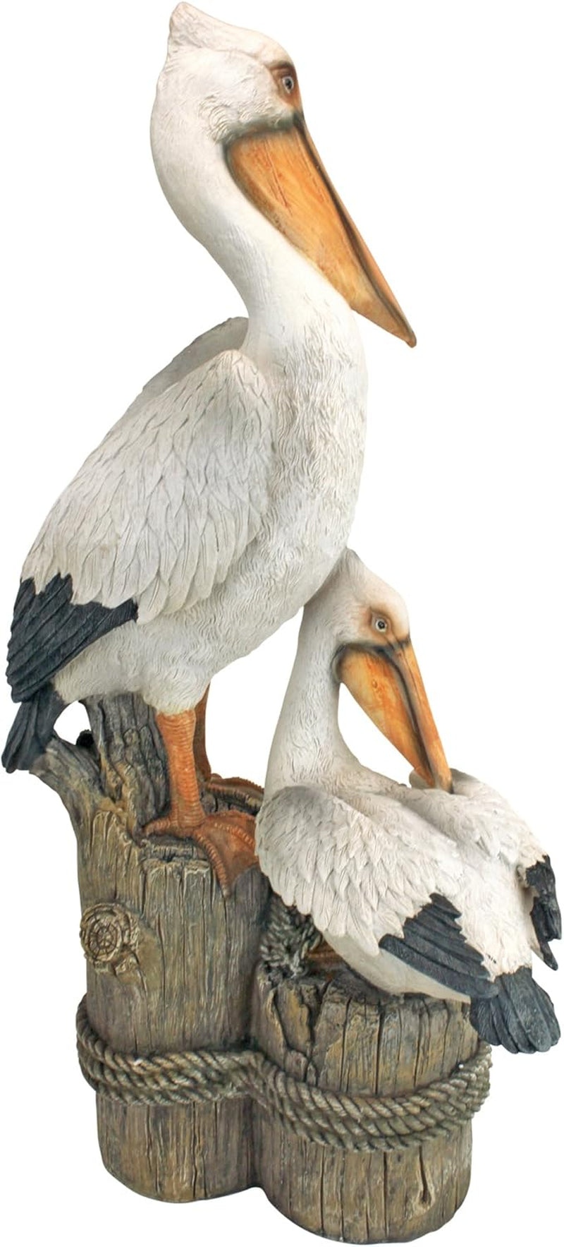 Stunning Coastal Pelican Garden Statue - 24" Tall Cast Stone Resin Decor for Your Outdoor Oasis