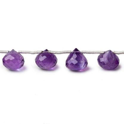 7mm Amethyst Faceted Candy Kiss Beads 7.5 inch 15 pieces