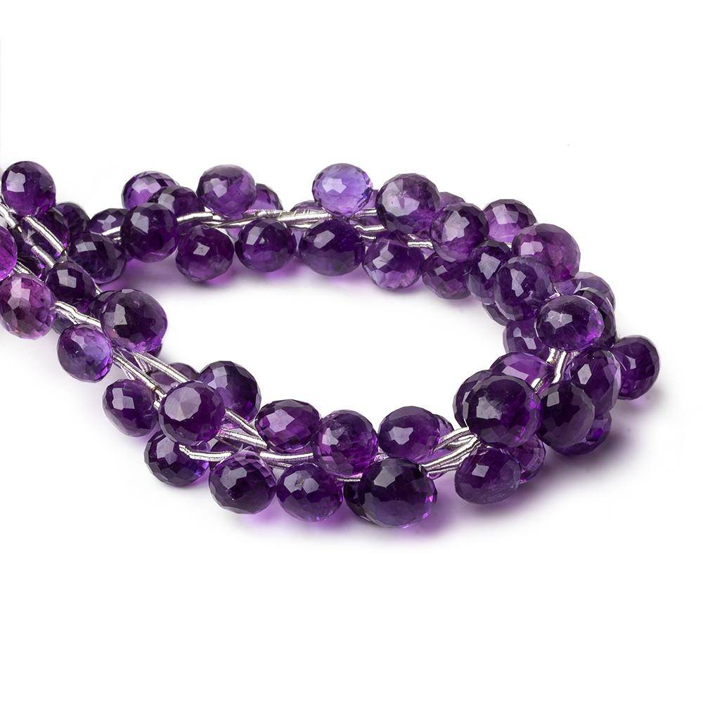 7mm Amethyst Faceted Candy Kiss Beads 7.5 inch 15 pieces