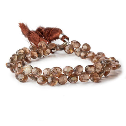 7mm Andalusite Faceted Heart Beads 8.5 inch 61 pieces