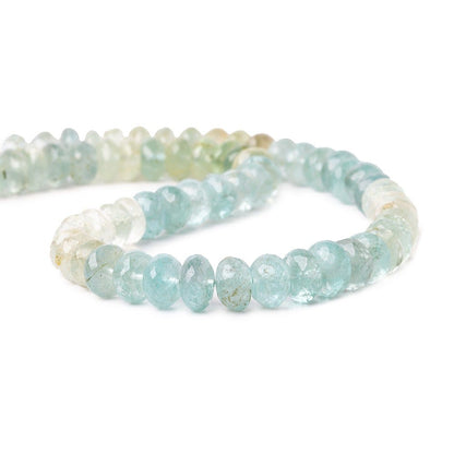 7mm Aquamarine Beads Faceted Rondelle 15.25 inch 85 pieces