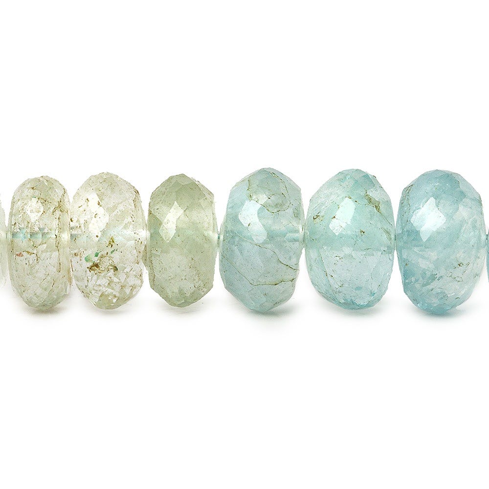 7mm Aquamarine Beads Faceted Rondelle 15.25 inch 85 pieces