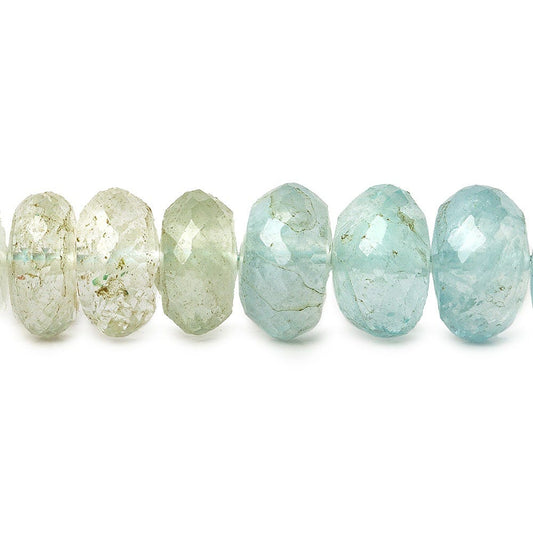 7mm Aquamarine Beads Faceted Rondelle 15.25 inch 85 pieces