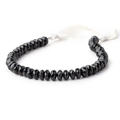 7mm Black Spinel faceted rondelle beads 8 inch 47 beads