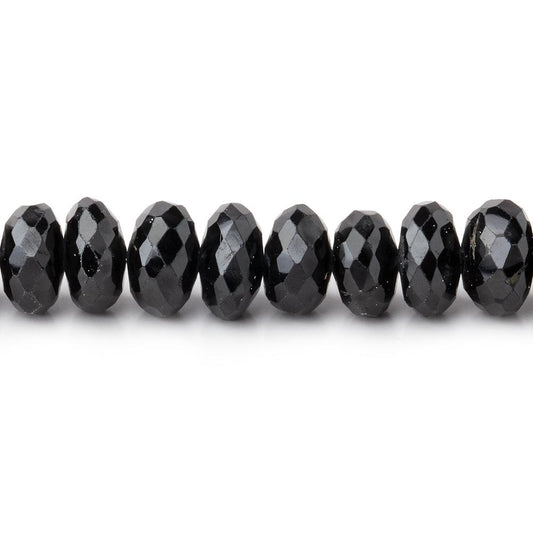 7mm Black Spinel faceted rondelle beads 8 inch 47 beads
