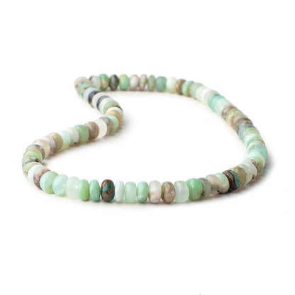 7mm Blue Peruvian Opal plain rondelles 14 inch 86 beads AA