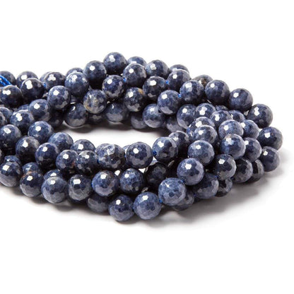 7mm Blue Sapphire faceted rounds 8 inch 26 beads