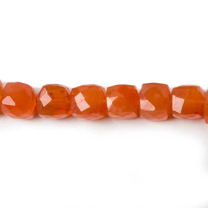 7.5mm Carnelian faceted cube beads 8 inch 30 pieces