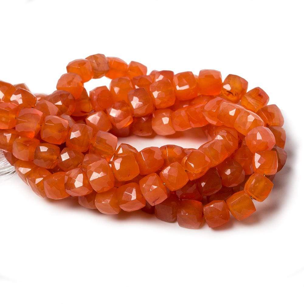 7.5mm Carnelian faceted cube beads 8 inch 30 pieces
