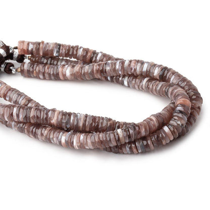 8-8.5 Chocolate Moonstone Faceted Heishi Beads 8 inch 123 pieces