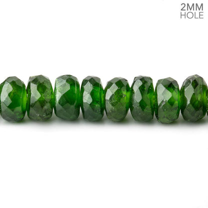 7mm Chrome Diopside 2mm Large Hole Faceted Rondelles 8 inch 51 Beads AAA