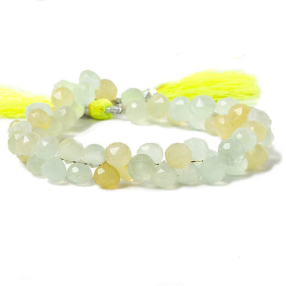7mm Citrus Yellow Green Chalcedony Candy Kiss Beads 8 inch 60 pieces