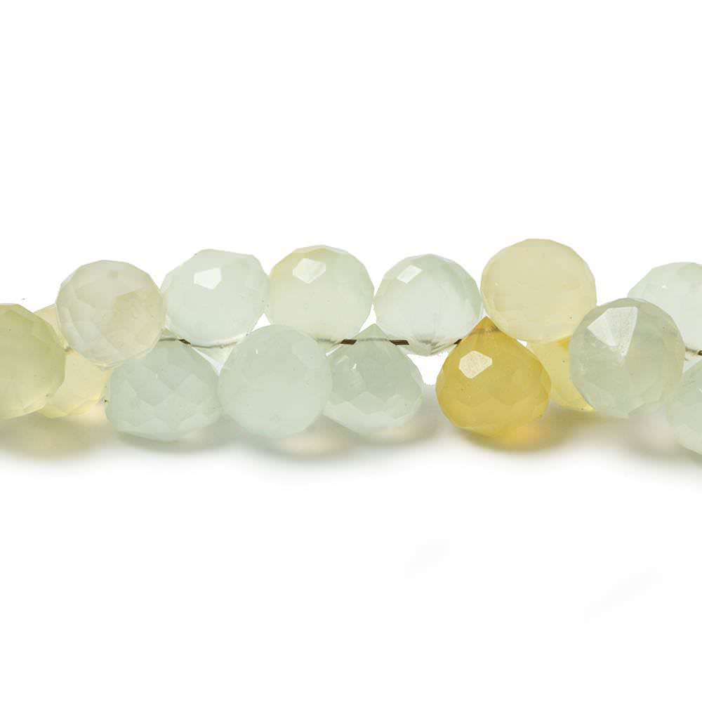 7mm Citrus Yellow Green Chalcedony Candy Kiss Beads 8 inch 60 pieces