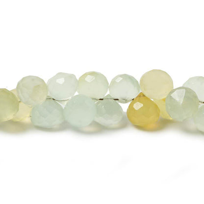 7mm Citrus Yellow Green Chalcedony Candy Kiss Beads 8 inch 60 pieces