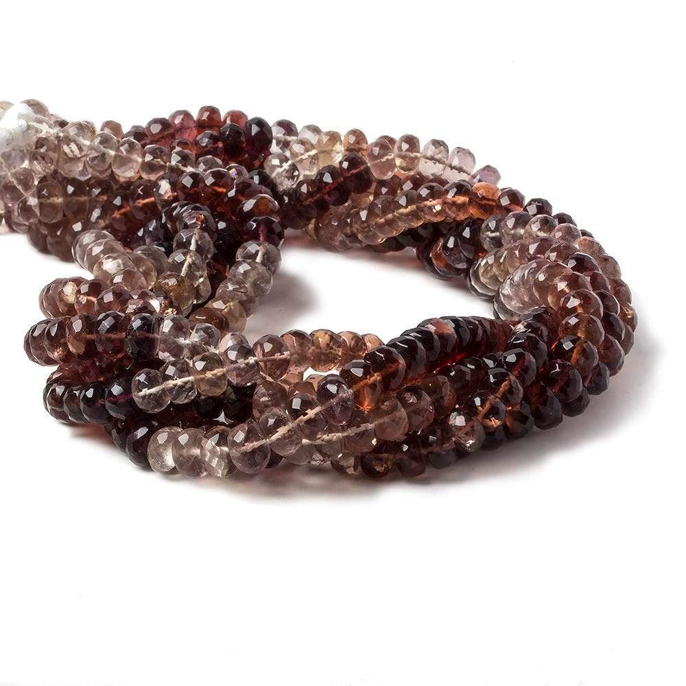 7mm Cognac Brown Fluorite Faceted Rondelle Beads 14 inch 84 beads