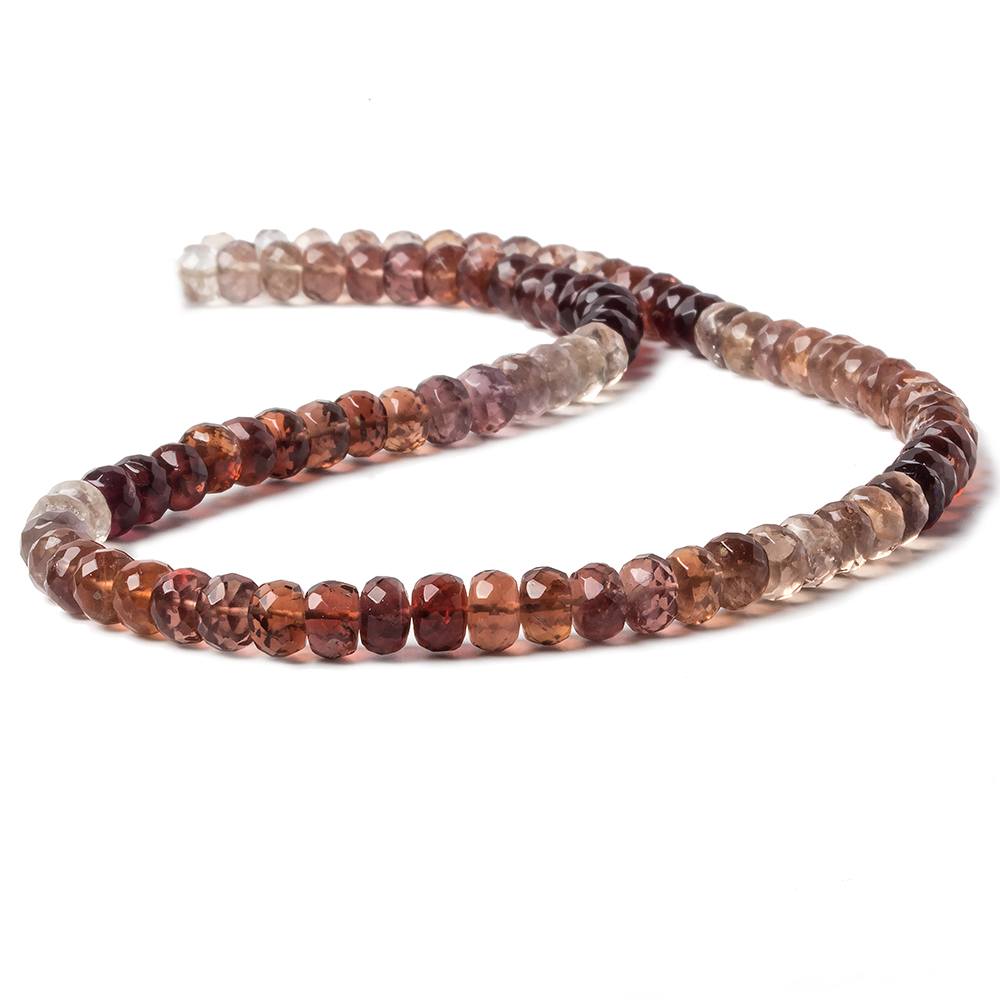 7mm Cognac Brown Fluorite Faceted Rondelle Beads 14 inch 84 beads