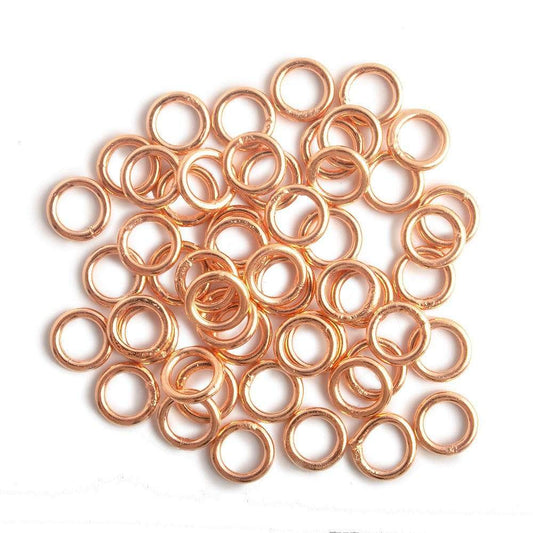 7mm Copper Plain Closed Jumpring 50 pieces
