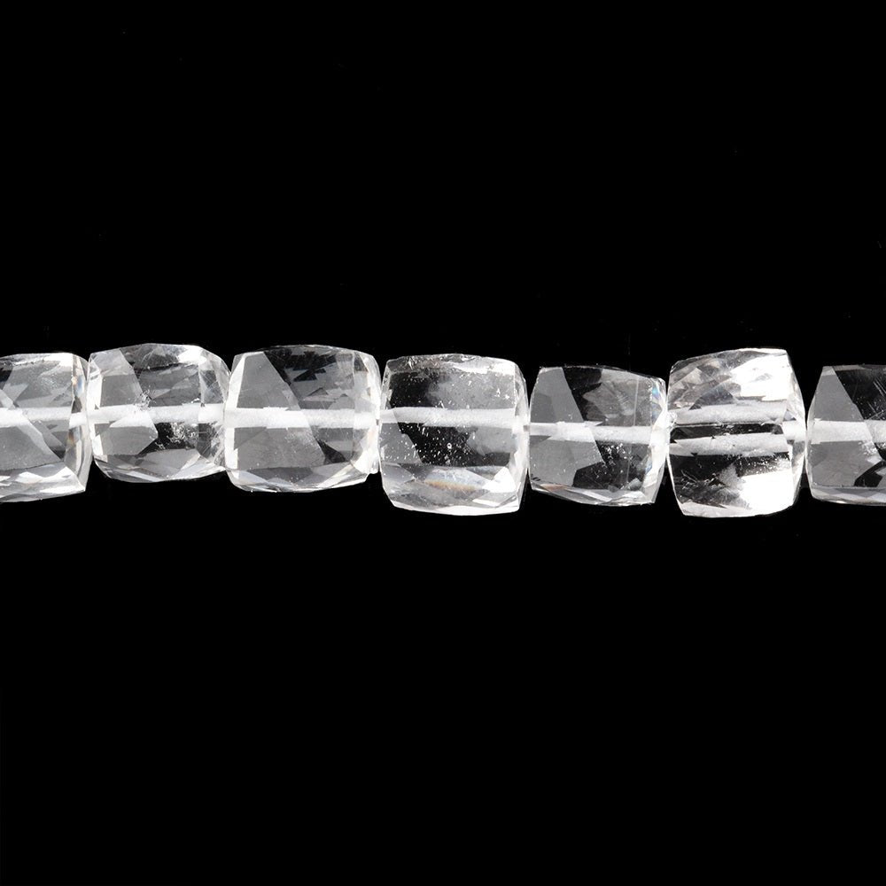 7mm Crystal Quartz Faceted Cube Beads 10 inch 35 pieces AA
