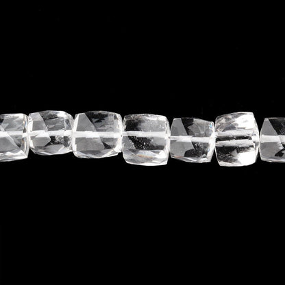 7mm Crystal Quartz Faceted Cube Beads 10 inch 35 pieces AA