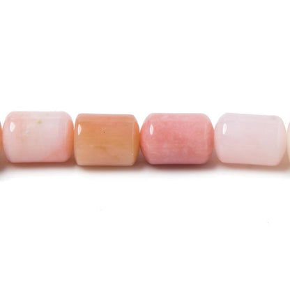 7mm diameter Pink Peruvian Opal unfaceted tube beads 14 inch 37 pieces