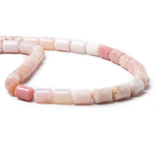 7mm diameter Pink Peruvian Opal unfaceted tube beads 14 inch 37 pieces
