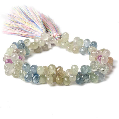 7mm Fancy Sapphire Faceted Tear Drop Beads  8 inch 110 pieces