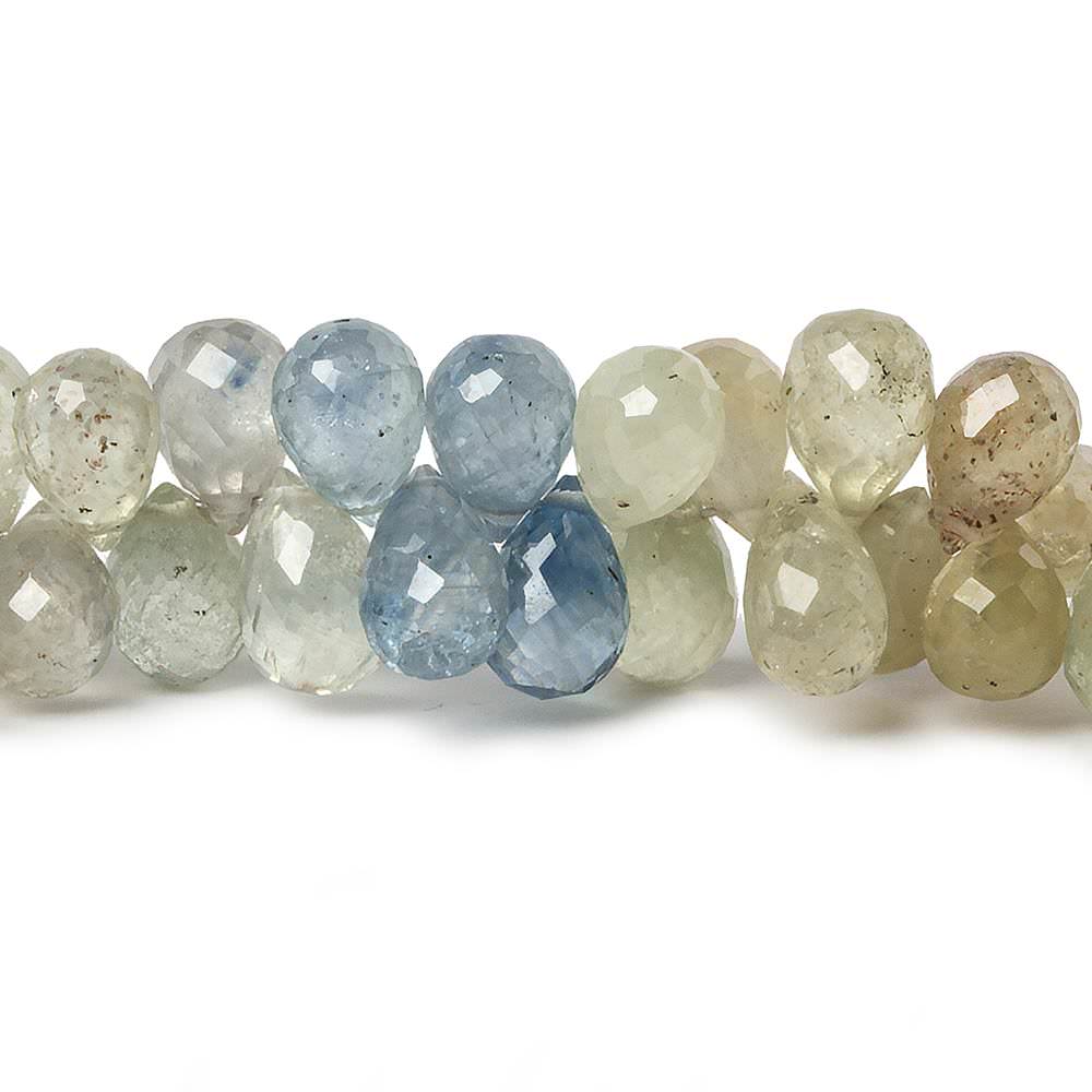 7mm Fancy Sapphire Faceted Tear Drop Beads  8 inch 110 pieces