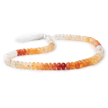 7mm Fire Opal Faceted Rondelle Beads 15 inch 82 pieces