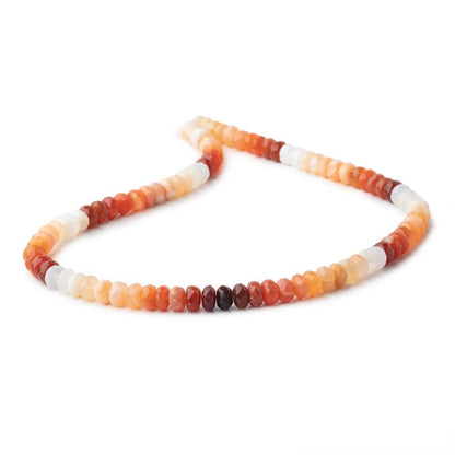 6.5mm Fire Opal Faceted Rondelle Beads 17 inch 95 pieces