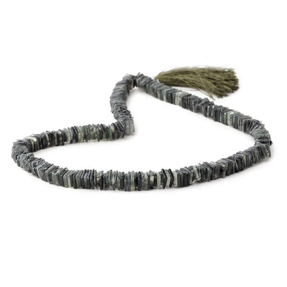 6.5mm Moss Quartz Plain Square Heshi Beads 16 inch 95 Pieces