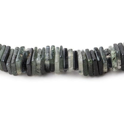 6.5mm Moss Quartz Plain Square Heshi Beads 16 inch 95 Pieces