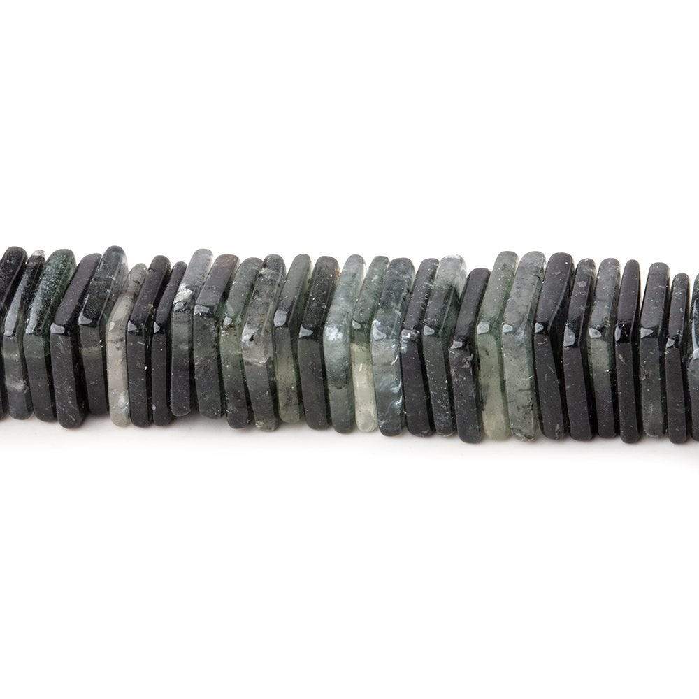 7mm Moss Quartz Plain Square Heshi Beads 16 inch 95 pieces