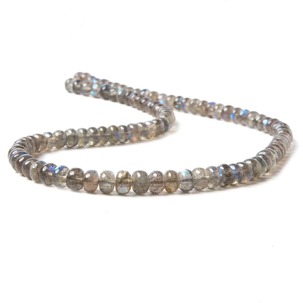6.5-8.5mm Labradorite Beads Plain Rondelles 16 Inch 85pieces