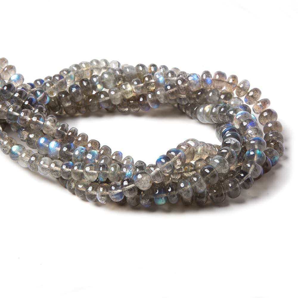 6.5-8.5mm Labradorite Beads Plain Rondelles 16 Inch 85pieces
