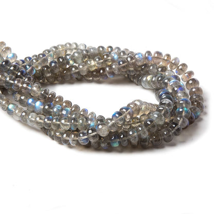 6.5-8.5mm Labradorite Beads Plain Rondelles 16 Inch 85pieces