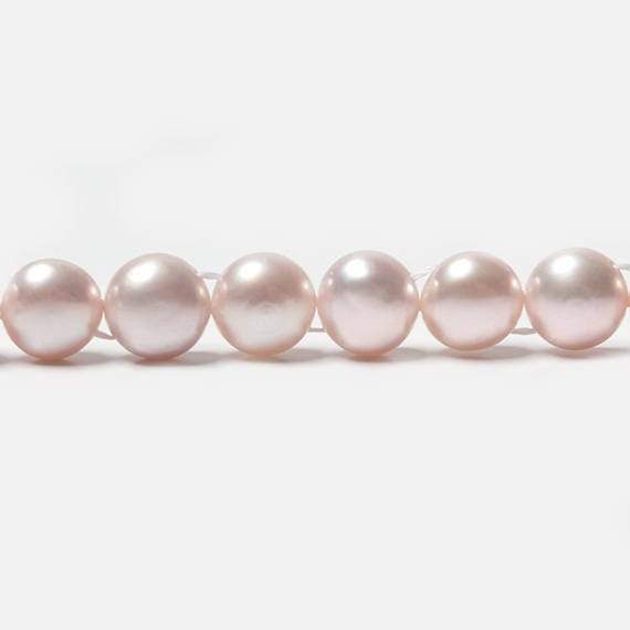 7mm Light Ice Pink Double Drilled Button Freshwater Pearls 15.5 inch 56 pcs