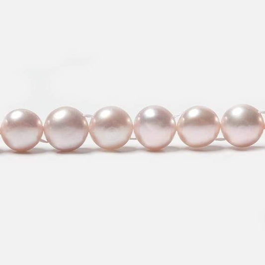 7mm Light Ice Pink Double Drilled Button Freshwater Pearls 15.5 inch 56 pcs