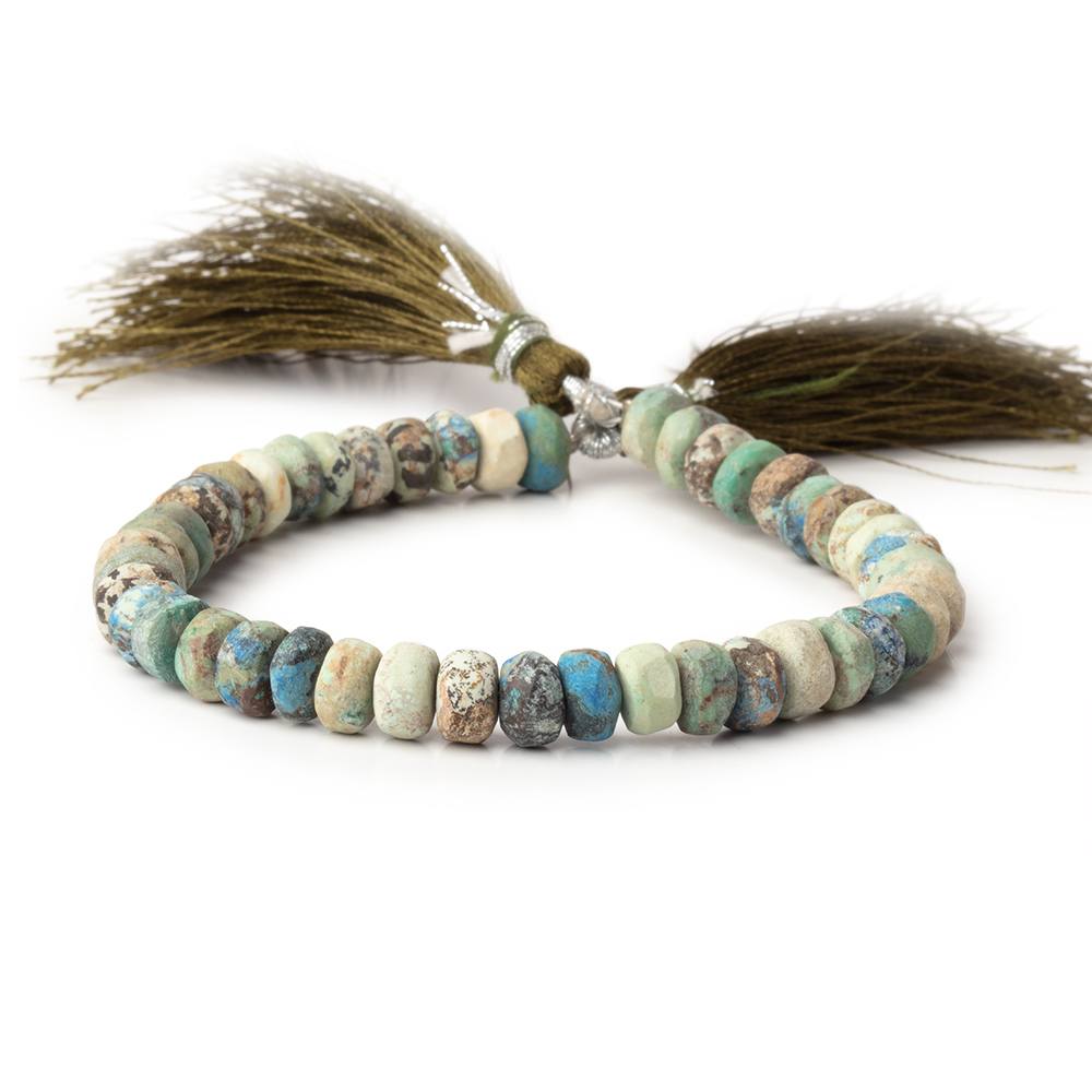 7mm Matte Chrysocolla plain Rondelle Beads 7.5 inch 45 pieces