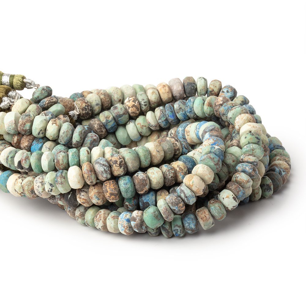 7mm Matte Chrysocolla plain Rondelle Beads 7.5 inch 45 pieces