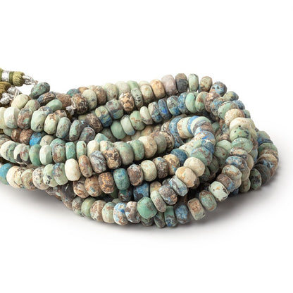 7mm Matte Chrysocolla plain Rondelle Beads 7.5 inch 45 pieces