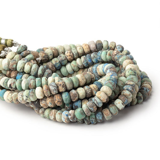 7mm Matte Chrysocolla plain Rondelle Beads 7.5 inch 45 pieces