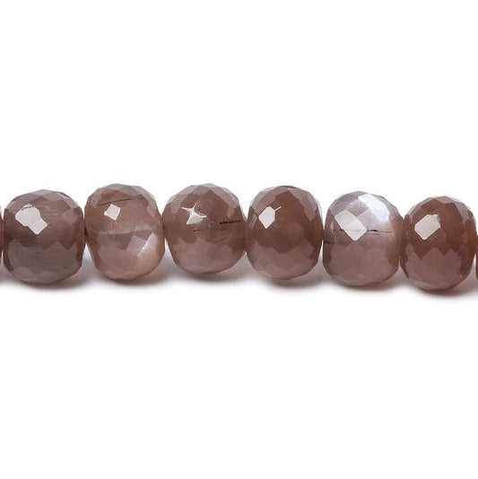 7mm Milk Chocolate Moonstone Micro-faceted rondelles 15 inch 67 beads