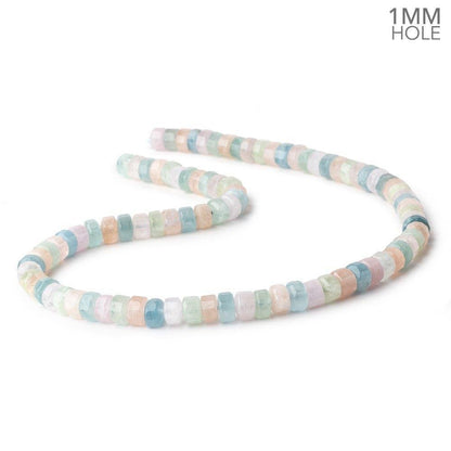 7mm Multi Beryl Hexagon Tube Beads 16 inch 88 pieces