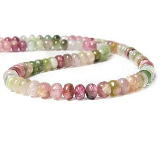 7mm Multi Color Afghani Tourmaline Beads Plain Rondelle 92 pcs