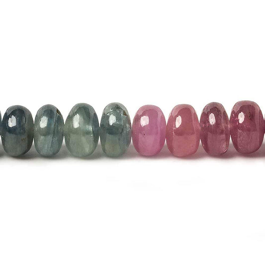 7mm Multi-colored Sapphire And Ruby Plain Rondelle 16 inch 98 pieces