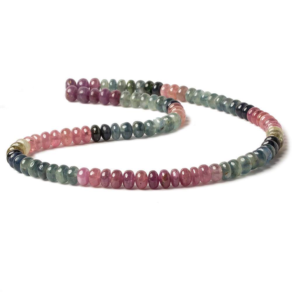 7mm Multi-colored Sapphire And Ruby Plain Rondelle 16 inch 98 pieces