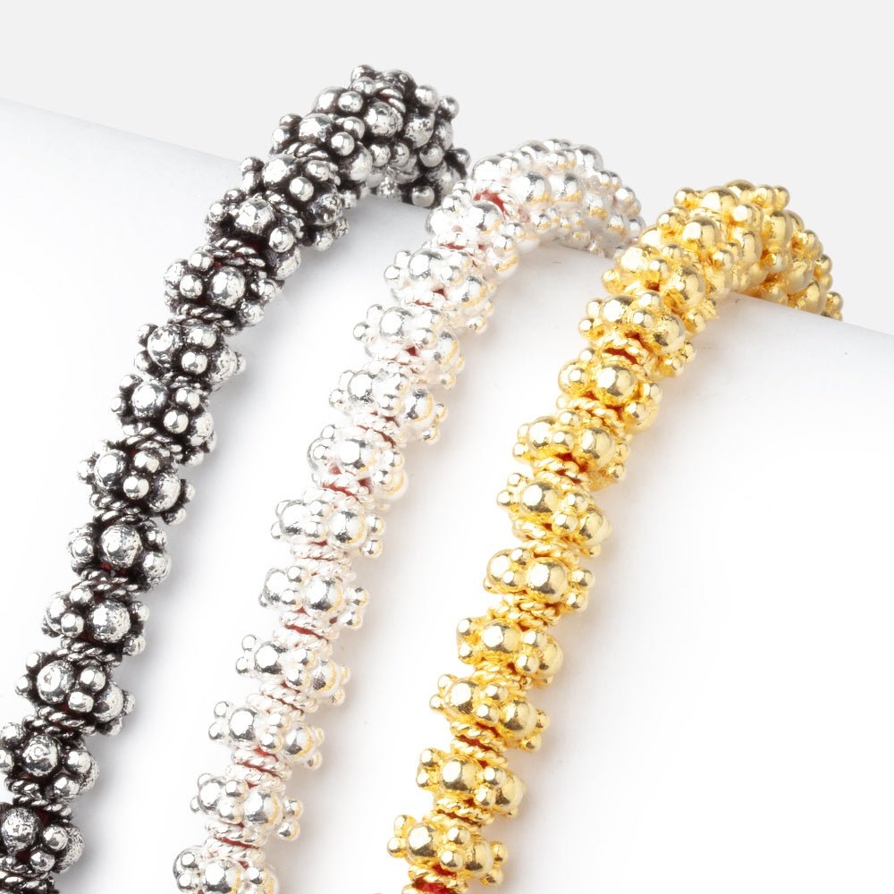 7mm Multi Daisy Spacer Beads 8 inch 44 pieces