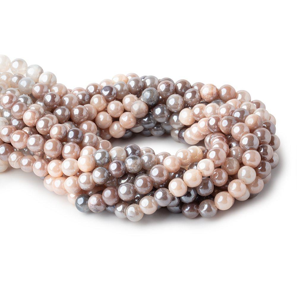 7mm Mystic Multi Color Moonstone Plain Round Beads 13 inch 46 pieces