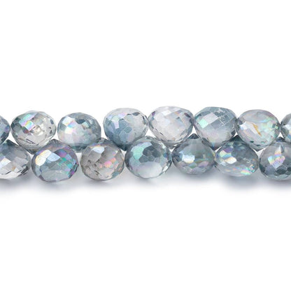 7mm Mystic White Topaz Faceted Candy Kiss Beads 9 inch 60 pieces