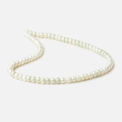 7mm Pale Mint Faceted Button Freshwater Pearls 16 inch 84 pieces